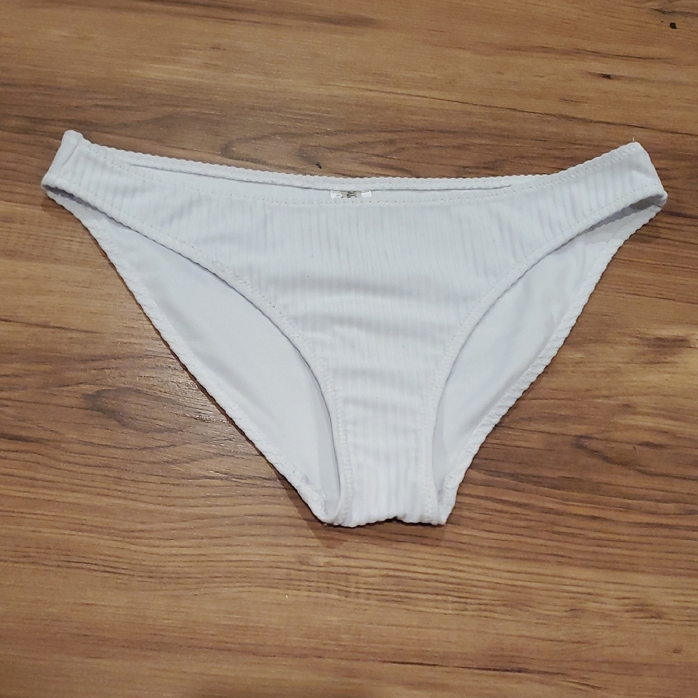 Forever 21 White Ribbed Swimwear